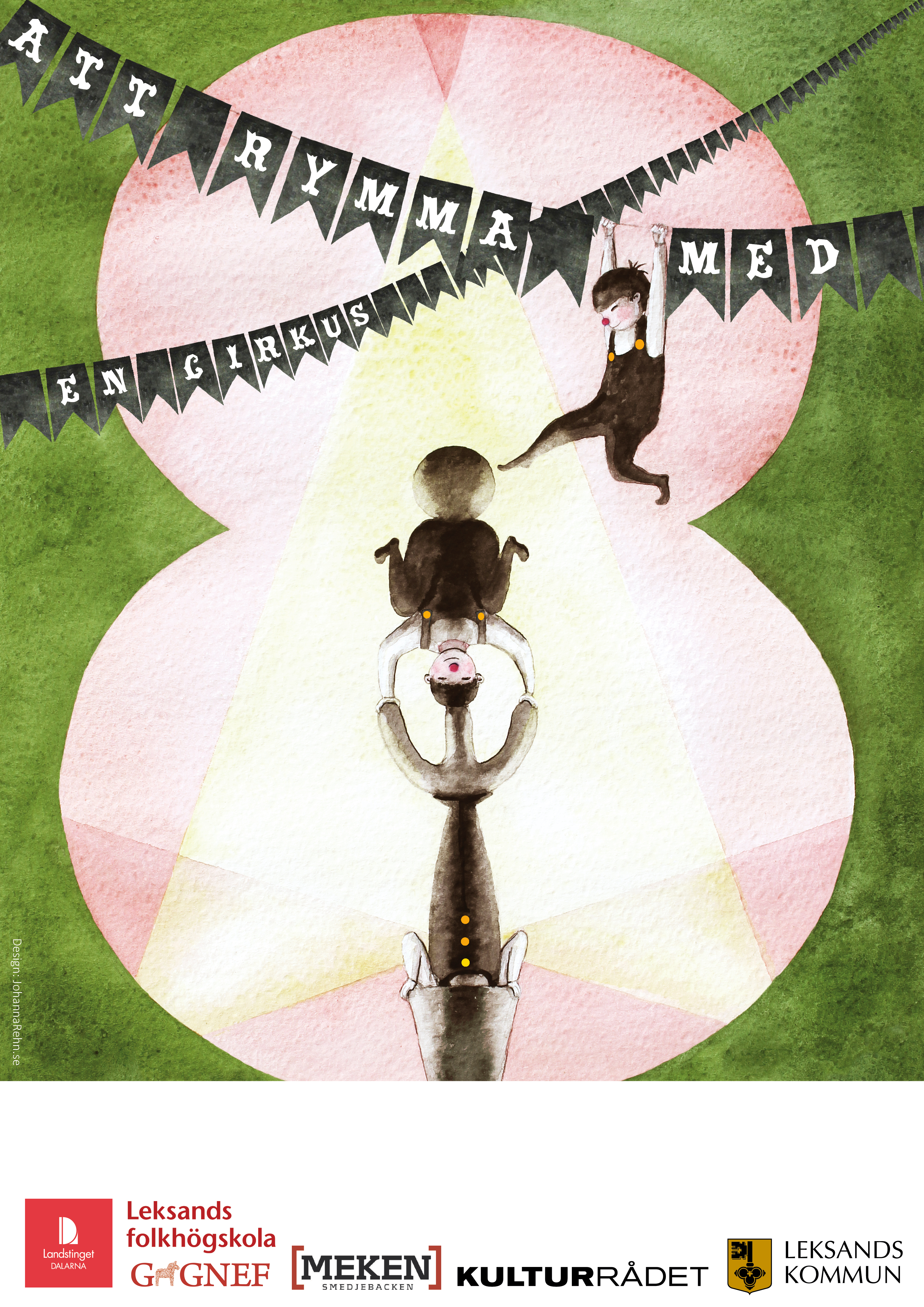 2 affisch att rymma med en cirkus med loggor, cropmarks